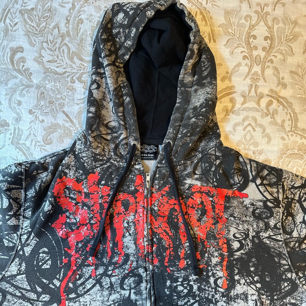 Slipknot hoodie, made by Rock and Rebellion size XL, Black and Gray.